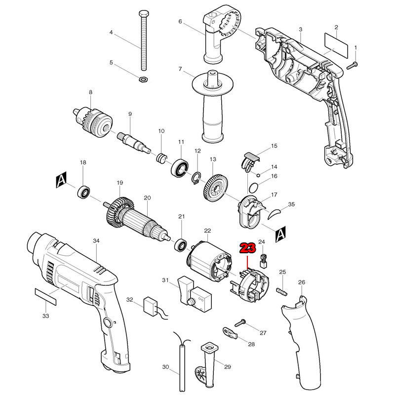 Makita Drill Hp1640 - Fırça Tutucu Makita HP 1620 HP1620