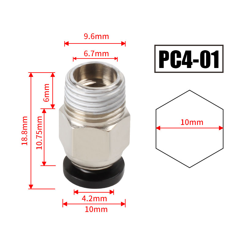 10 adet/grup PC4-M10 Pnömatik  - Ptfe Tape Thread incelemesi ve fiyatı